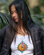AURA Seven Chakra Top - hand-embroidered chakra design top