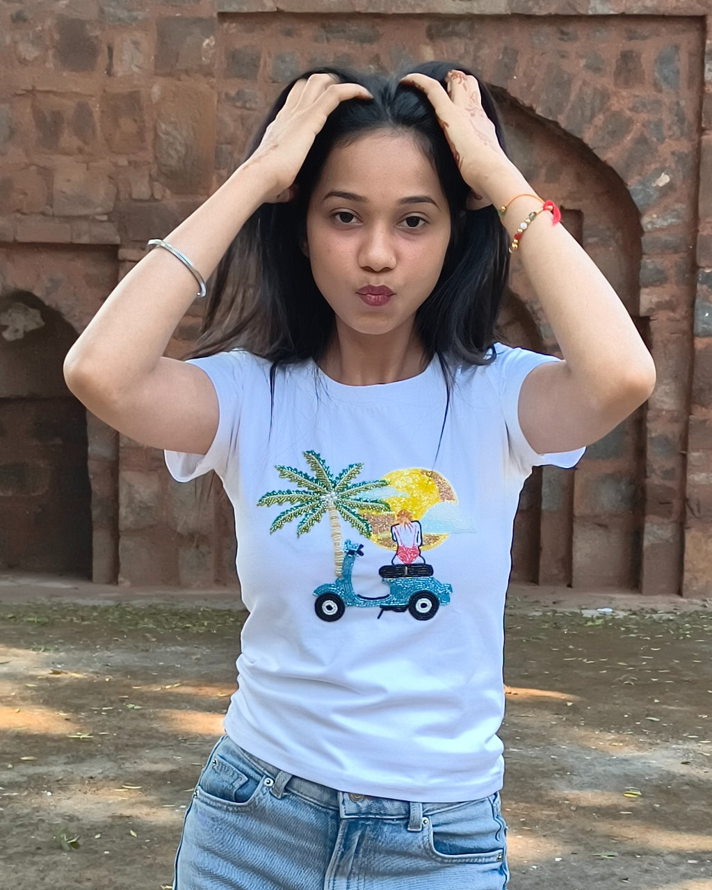 AZURE Top - front view styled look