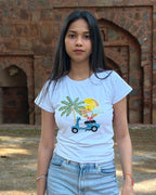 AZURE Top - hand-embroidered blue top