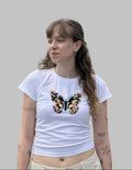 Alora Top white hand-embroidered top with green sequins beads and Cutdana