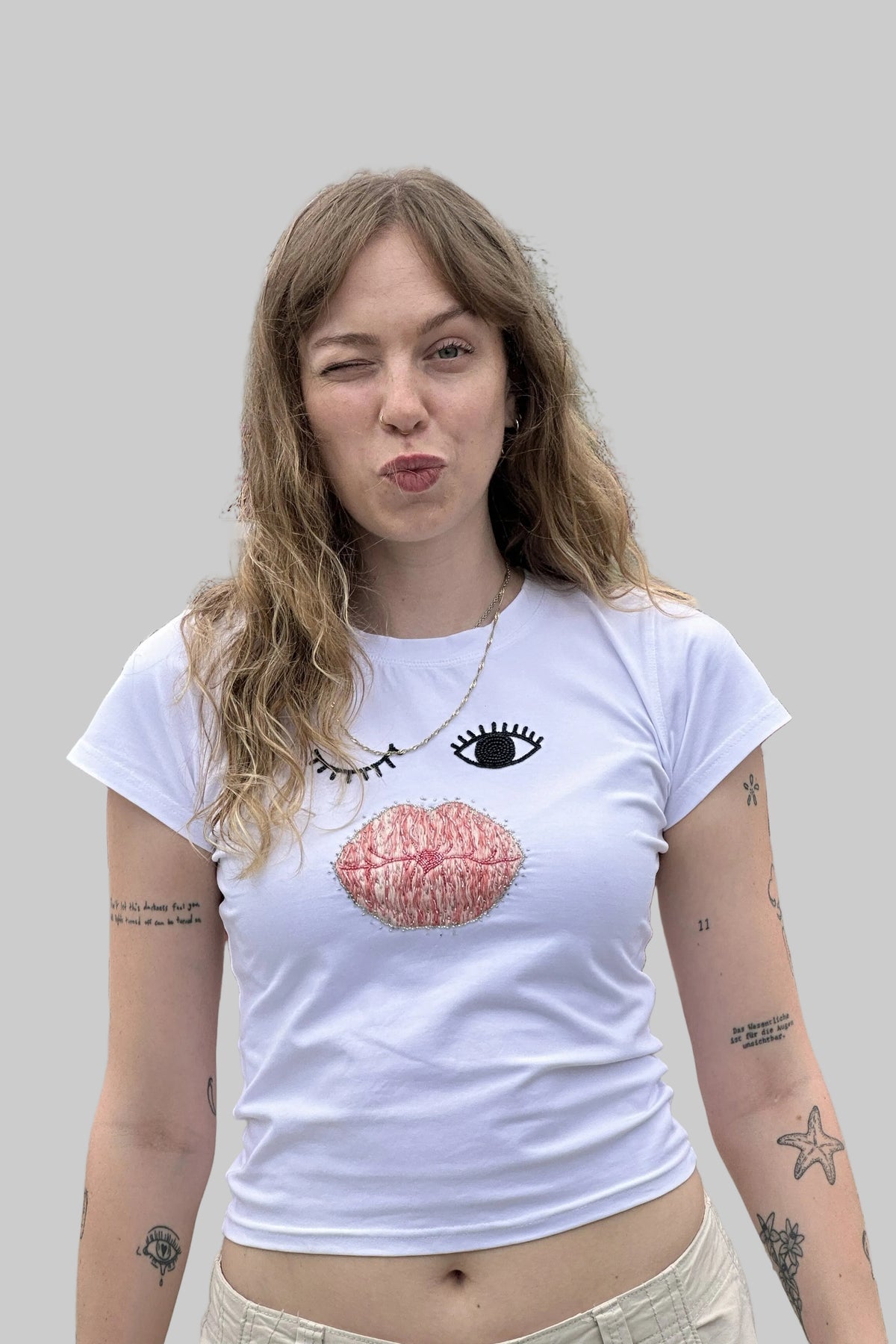 Auri Top white cotton top with intricate hand embroidery