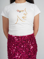 Close-up of hand-embroidered Cutdana and multicolor threadwork on Ayame Top