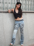 Bloom Story Denim - blue hand-embroidered denim