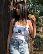 Bomi Top - hand-embroidered bee design top