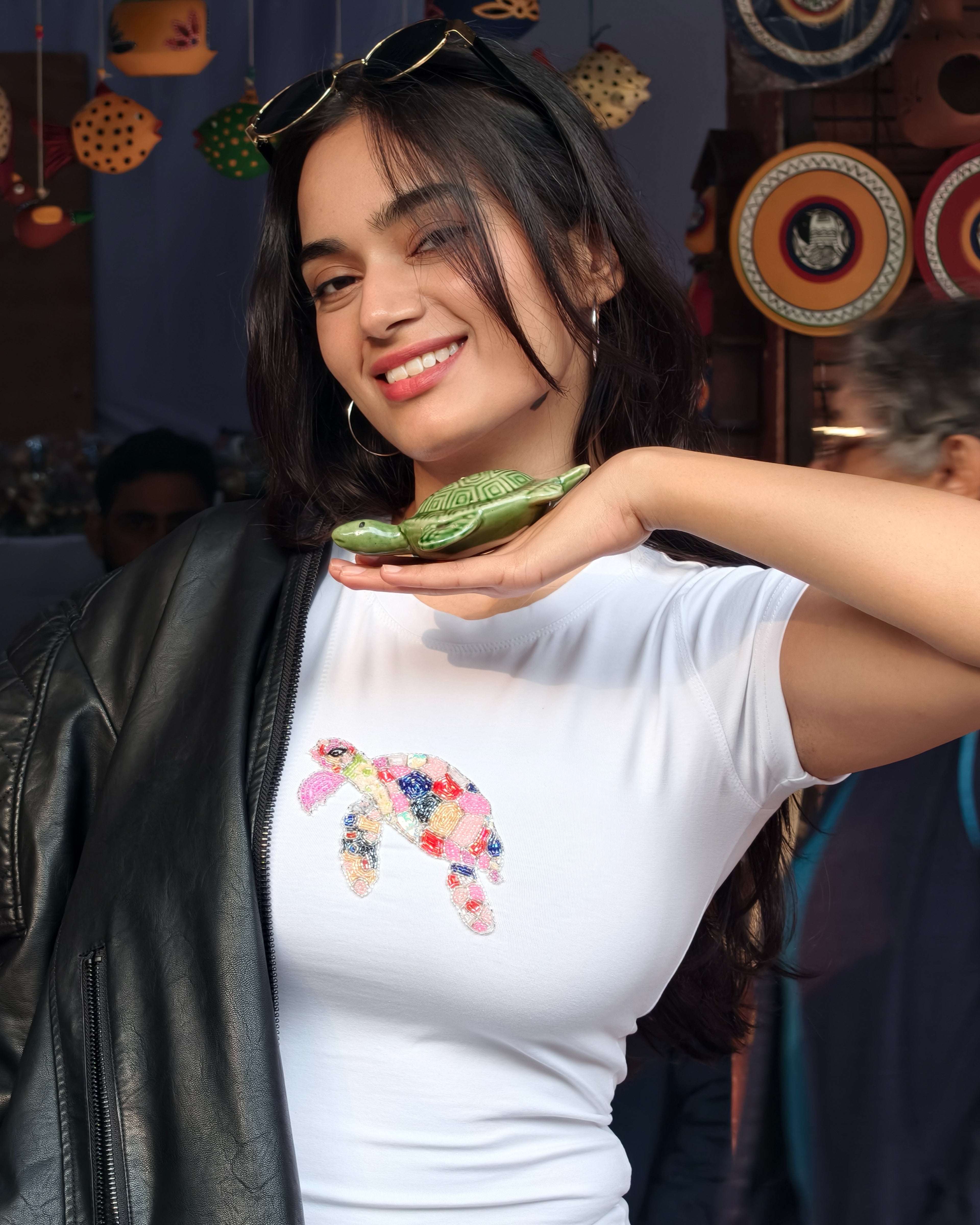 Chagi Top - hand-embroidered design top