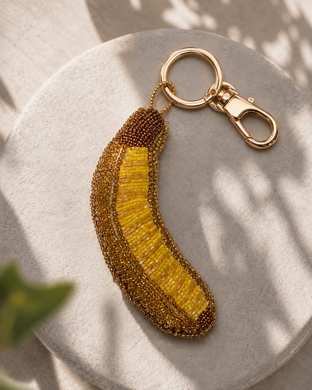 GOLDEN BANANA BEADED CHARM