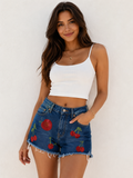 Cherry Pop Denim Shorts