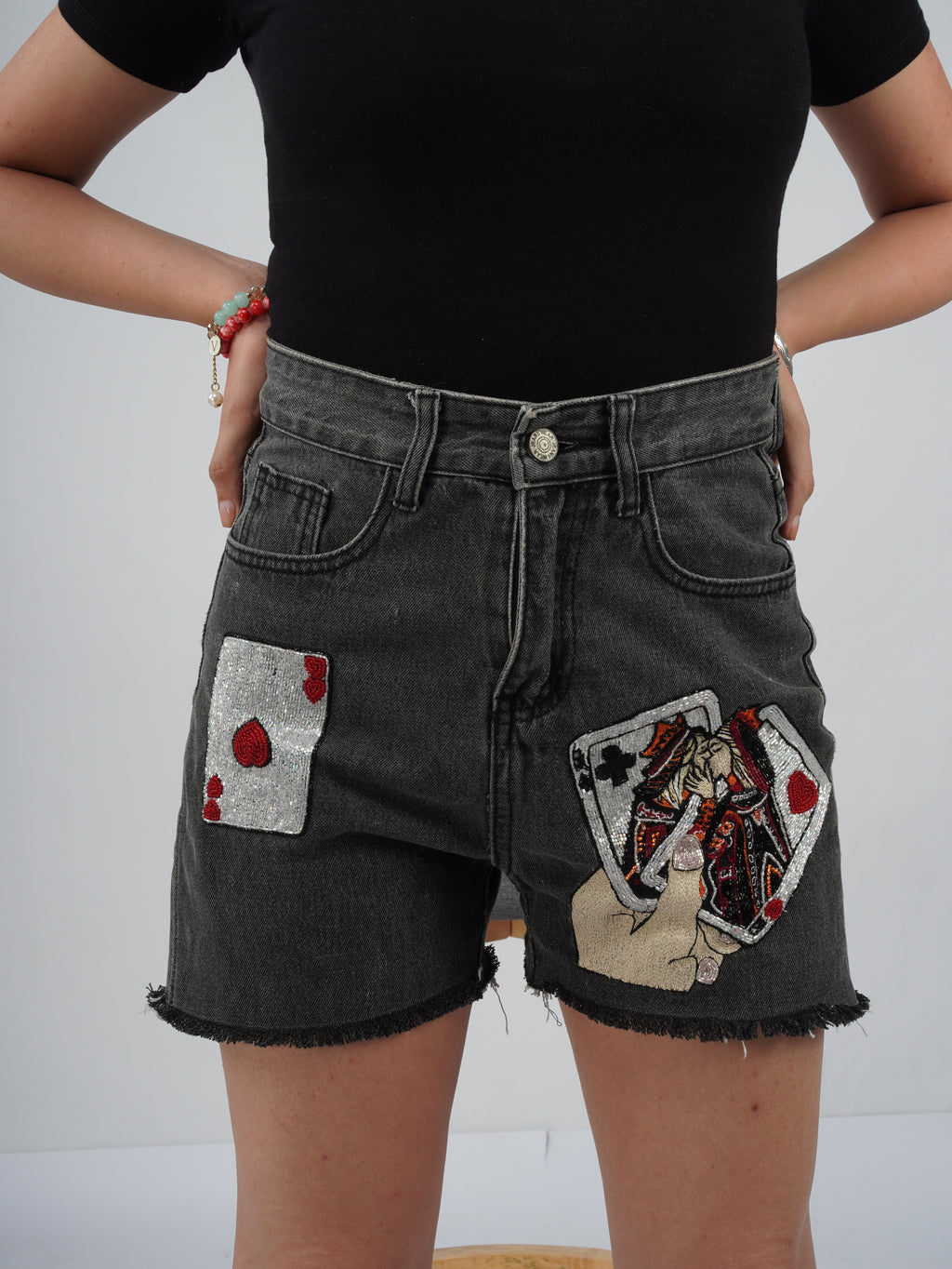 WILD CARD DENIM SHORTS