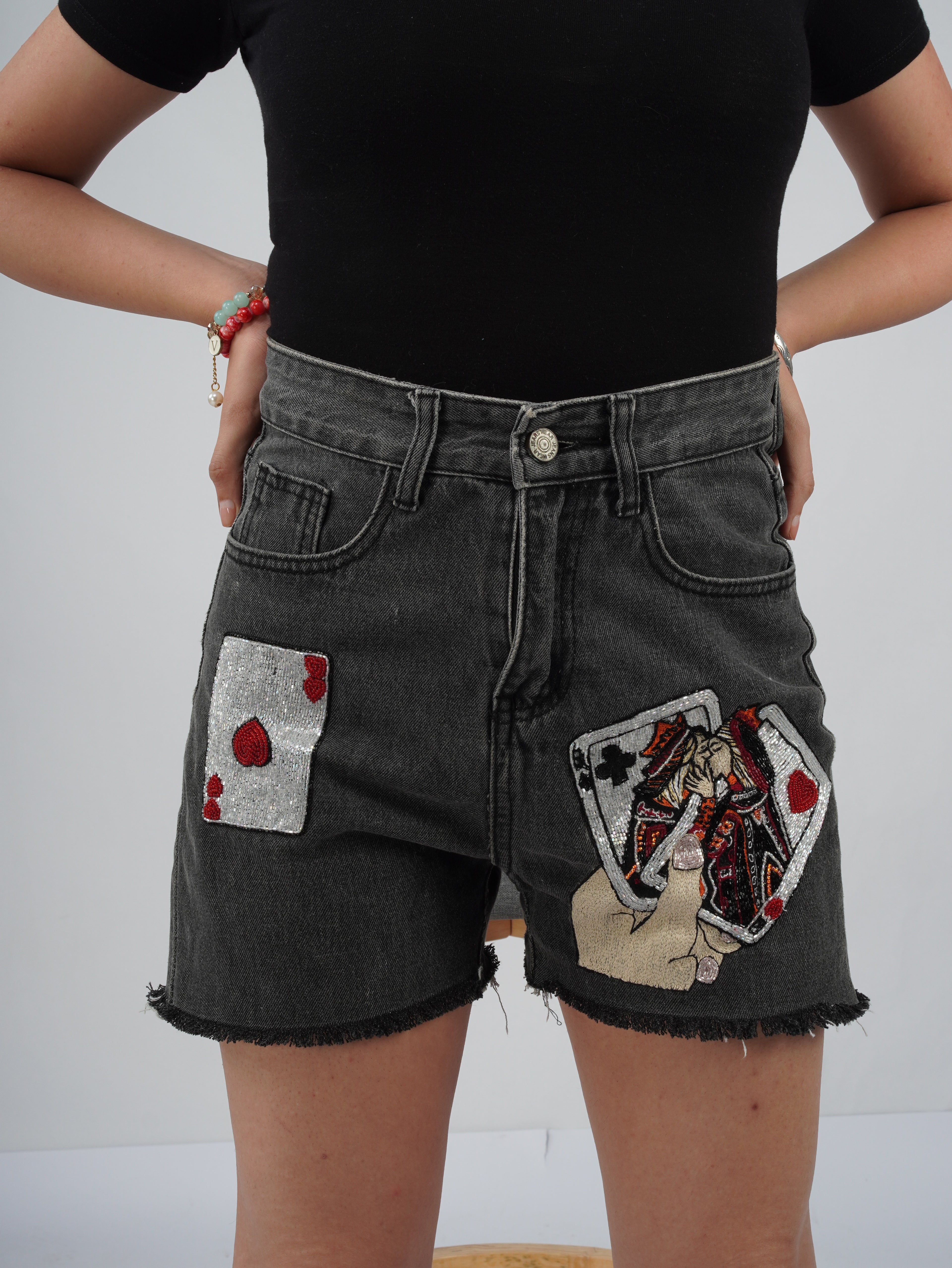 WILD CARD DENIM SHORTS