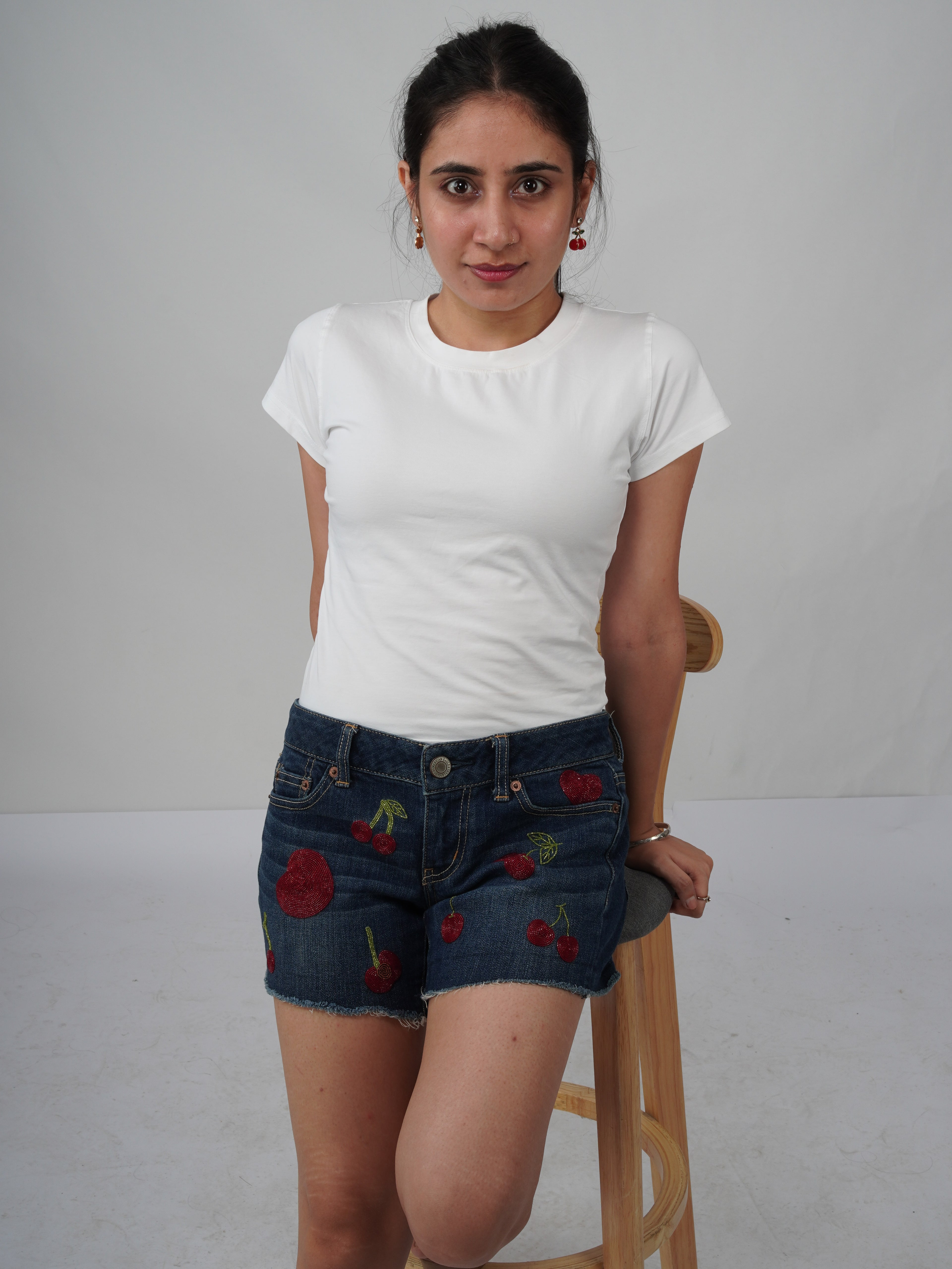 Cherry Pop Denim Shorts