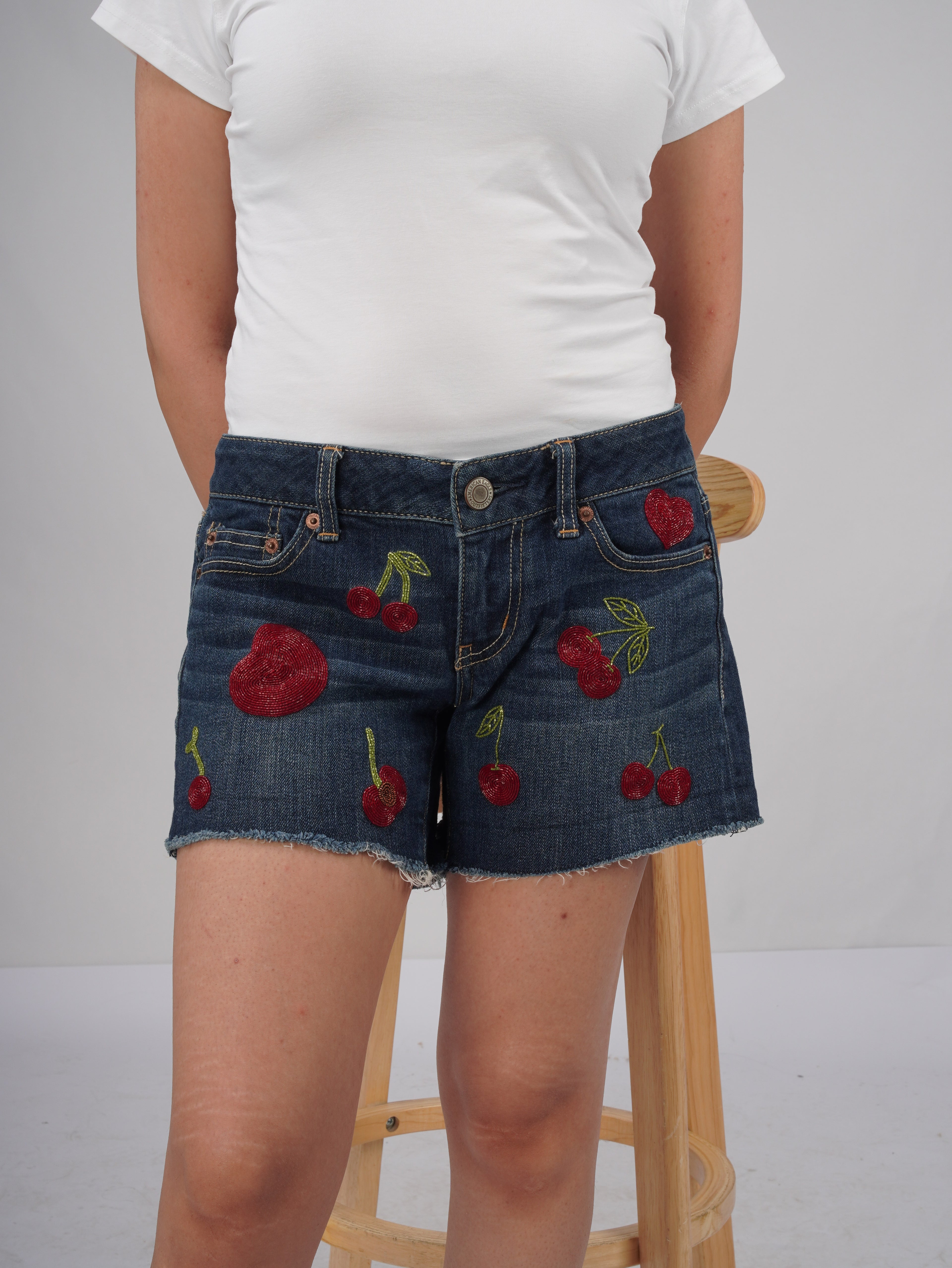 Cherry Pop Denim Shorts