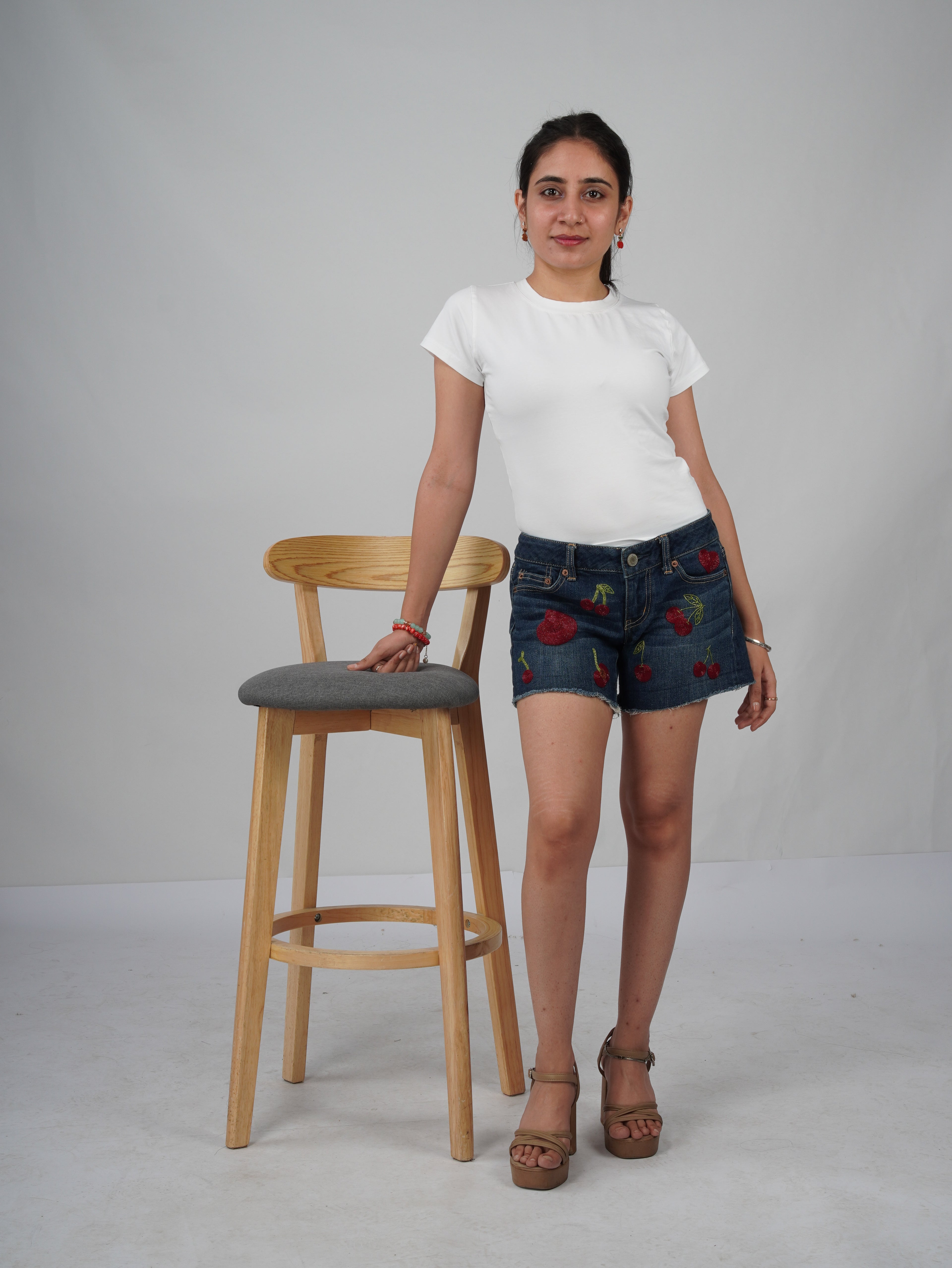 Cherry Pop Denim Shorts
