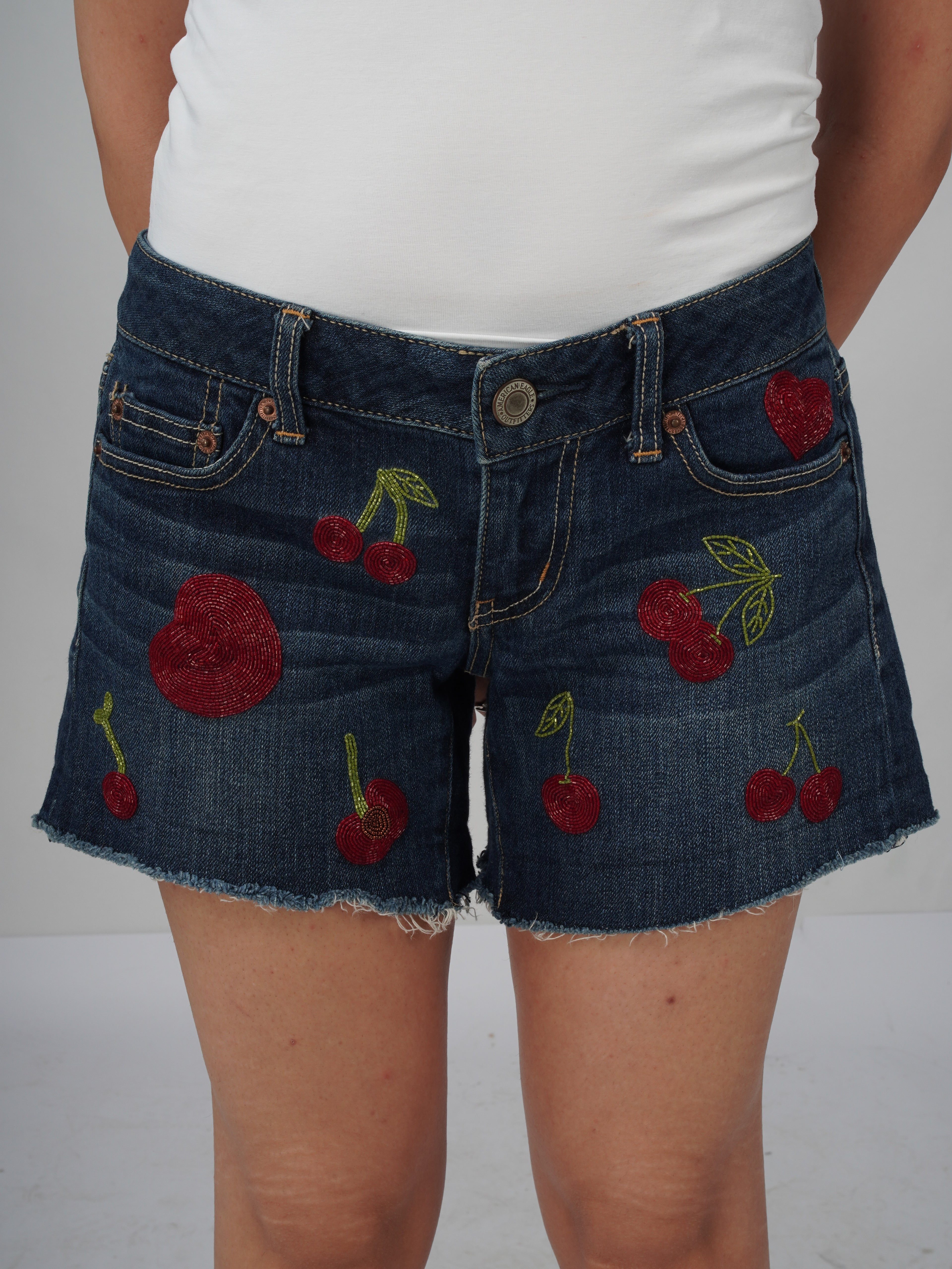 Cherry Pop Denim Shorts