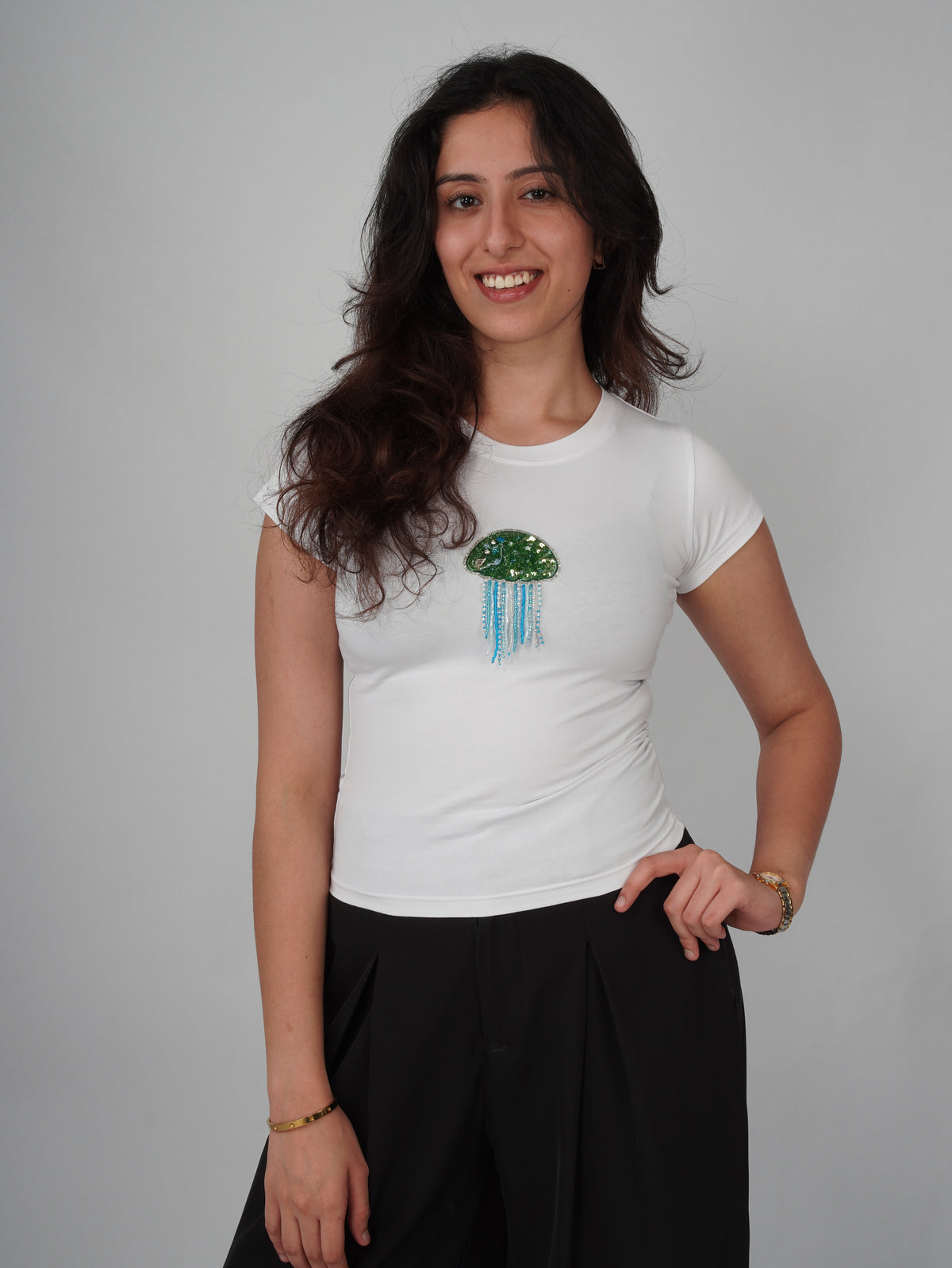 Jellara Top white cotton top with intricate hand embroidery