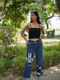 Love Notes Denim - blue hand-embroidered denim
