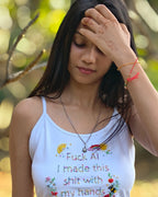 MADE IRL Top - hand-embroidered graphic tank top