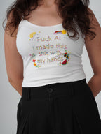 MADE IRL Top styled look – white embroidered cotton top
