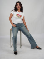 Melina Top white hand-embroidered top front view