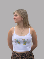 NY Top white hand-embroidered cotton top front view