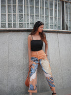Ocean Reverie Denim - blue hand-embroidered denim