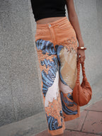 Ocean Reverie Denim - close-up of hand embroidery detailing