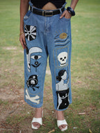 Pretty Mess Denim Jeans - front view styled look
