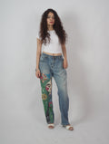 Vintage Muse Denim – hand-embroidered cutdana denim