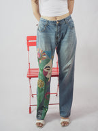 Vintage Muse Denim close-up – hand embroidery detailing