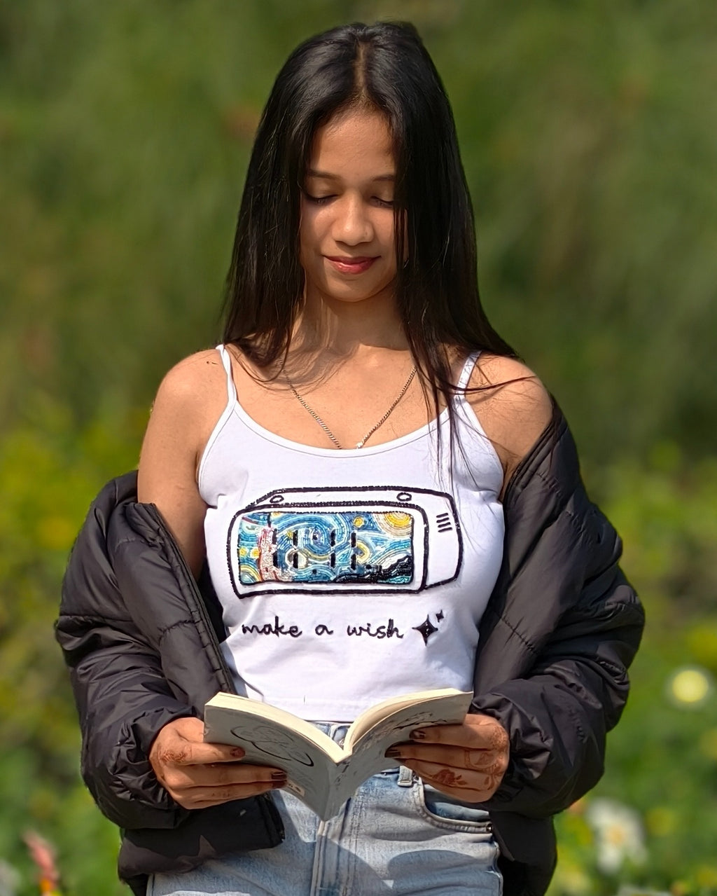 ELEVEN Make a Wish Top hand embroidered 11:11 design top